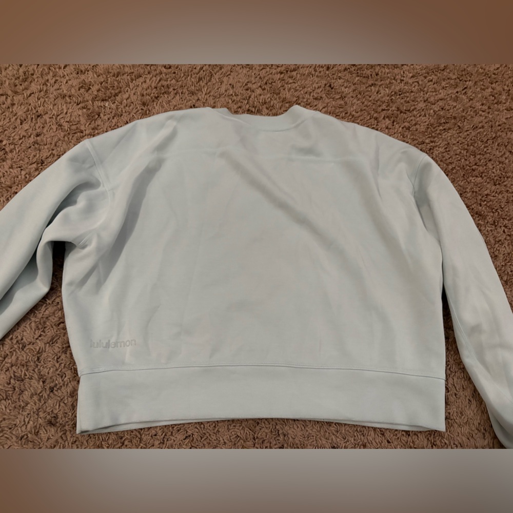 lululemon soft stream perfectly oversized cropped crew neck powder blue - Picture 4 of 7